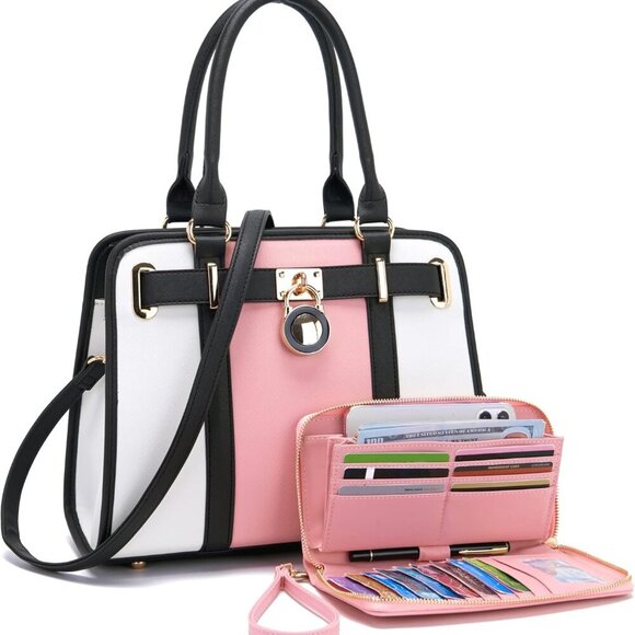 Handbags Sets For Women Shoulder Bags Top Handle Work Satchel Tote Purses Set Wi - Picture 1 of 9